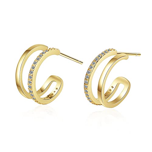 Boucles d'oreilles en argent 925 et cristal pour femmes éclatantes