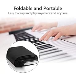 FXQIN Roll Up Piano Keyboard, Clavier De Piano électronique Portable 88 Touches Hand Roll Piano Haut-parleurs intégrés Piano Enroulable Piano à Main pour Enfants Adultes débutants – Image 4