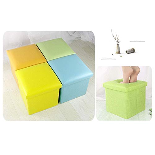 Pouf escamotable bleu pour ranger vos chaussures et jouets