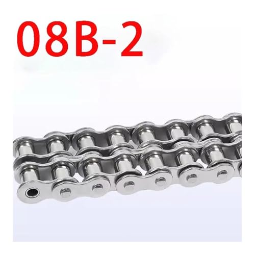 Chaîne rouleaux entraînement 08B-2 double rangée en inox 304 de 1,5m