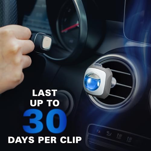 Image of Air Jungles Ocean Scent Car Air Freshener Vent Clip 6 Ct, Long Lasting | Up to 180 days, Natural Essential Oil Car Fragrance for Women and Men, Car Odor Eliminator - 4ml Each