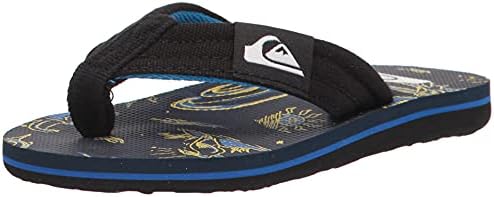 Quiksilver Boy's Molokai Layback Youth Sandal, Blue/Yellow/Blue, 13 Big Kid