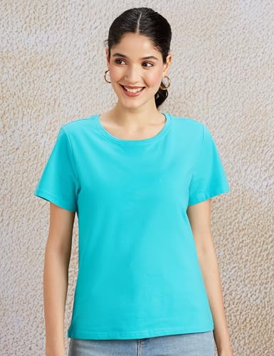 Image of Amazon Brand - Symbol Women's Cotton Stretch Regular Fit Round Neck Sleeveless T-Shirt (Available in Plus Sizes)