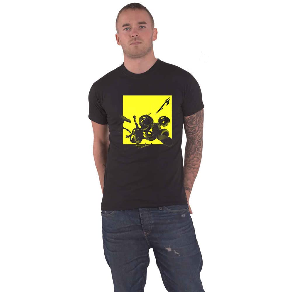 Rock Off Officially Licensed Products Unisex Black Metallica T Shirt M72 Seasons Broken Burnt Drums Official Xl