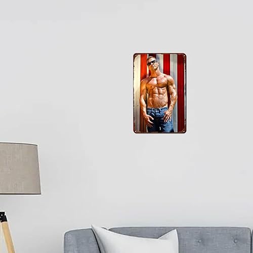 Miniatura 7 de Cartel de metal sexy para hombre musculoso, póster retro para cafetería, bar, gimnasio, sala de estar, baño, cocina, hogar, decoración de pared,