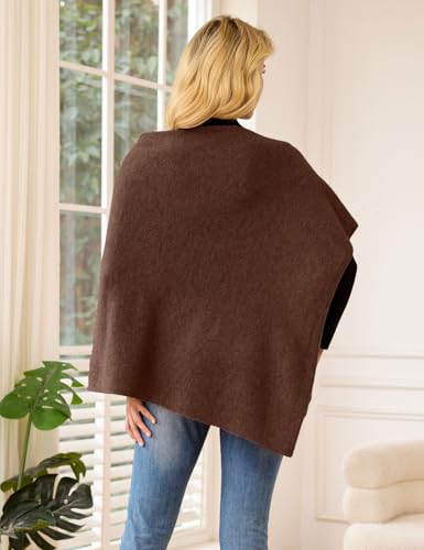 Ferand Women's Cashmere Wrap Soft Lightweight Poncho Sweater Cozy Travel Shawl4
