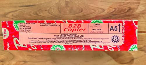 Image of B2B Booksmith Paper 70 Gsm 500 Sheets 2 Ream A5