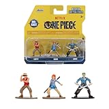 Jada Toys One Piece Netflix Luffy Nami Zoro Nano Metalfigs 3-Pack Die-Cast Figures Set Series 1