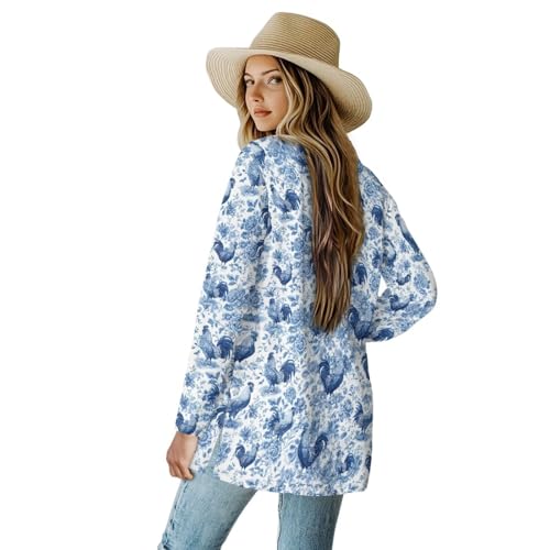 Image of Women's Open Front Cardigan Long Sleeve Loose Sweater Lightweight Soft Cardigan Jackets