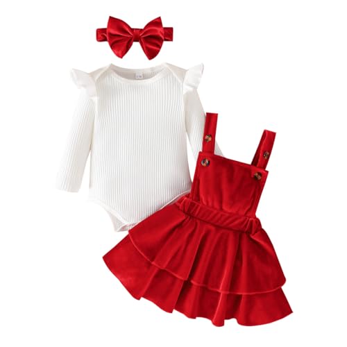 Noubeau Baby Girls Christmas Outfit Set (3 Pcs)