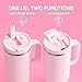 40 oz Tumbler with Handle and Straw: Stainless Steel Insulated Tumbler Keeps Cold for 24 Hours, Leakproof Travel Cup Fits in Cup Holder and BPA-Free, Cotton Candy