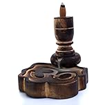 Handmade Wooden Backflow Incense Cone Dhoop Stick Burner Reverse Flow Waterfall Fountain Smoke Stand Ash Catcher Air Diffuser With 12 Incense Cones Home Living Room Decor Aromatherapy Yoga Meditation