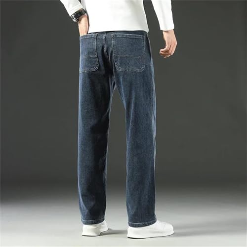 Men's Spring Fall Jeans – Loose Comfortable Straight Wide-Leg Denim Pants, Business Casual Trousers4