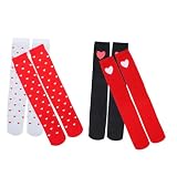 TOYANDONA 4paare Valentinstag Herzprint Overknee Socken Für Frauen Bequeme Modische Strümpfe Mit Romantischem Design Für Dates Und Partys Verschiedenen Herzmustern