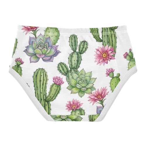 Cotton Toddlers Underwear Floral Watercolor Cacti Succulents Flowers Cute Panties Girl Fun Print Underpants Briefs 2t2