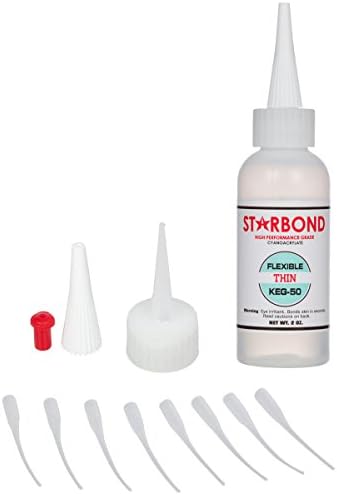 Starbond KEG-50 Flexible Thin, Premium CA - Super Glue Plus Extra Cap and Microtips, 2 oz.