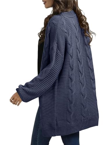 Image of Womens Oversized Chunky Open Front Cardigan Sweaters Cable Knit Long Sleeve Cardigans Outwear Coats