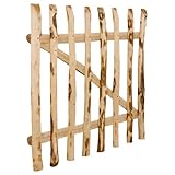 Mengtu Rustikales Haselnussholztor 100x90cm für Garten oder Terrasse - Einflügelig mit Metallscharnieren Zauntor 142590