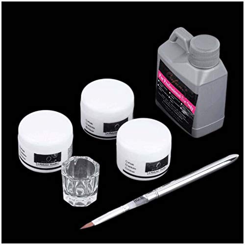 6 in 1 Portable Nail Beauty Art Kit Nail Acrylic Liquid & Powder Pen Dappen Dish Tools Set Manicure Nail Art Kit, DIY Nail Art Tools Decoration Manicure Kit (6Pcs Set, Multicolor)