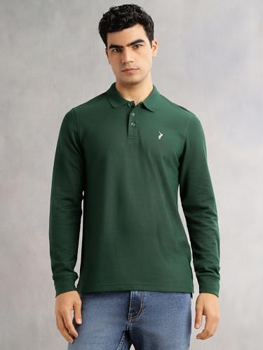 Image of Thomas Scott Men's | Solid | Full Sleeve | Regular Fit | Cotton Blend | Polo Collar | Casual Tshirt