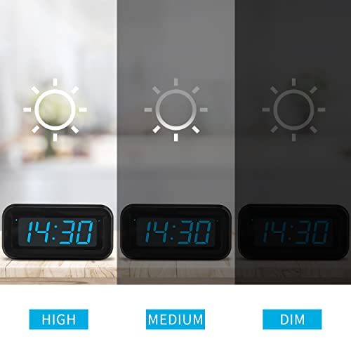 Kwanwa Alarm Clock, Led Digital Clock, Constantly 1.2Inch Blue Digits Display, Battery Powered, Snooze, Small Wall Clock, Simple Clock, Clock For Bedroom, Alarm Clock For Heavy Sleepers Adults #TOP2