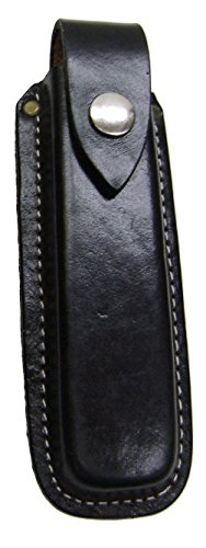 Modestone 5 1/4" Leather Knife Multi-Tool Vaina Box Belt Loop Black Cover