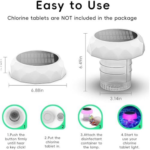 Flotadores solares de tabletas de cloro con luces LED y control remoto 5