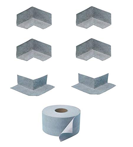 Wedi 4x Inside, 2x Outside Preformed Seamless Fleece Laminated Corners, and 10M Wedi Polyethylene Waterproofing Membrane Strip