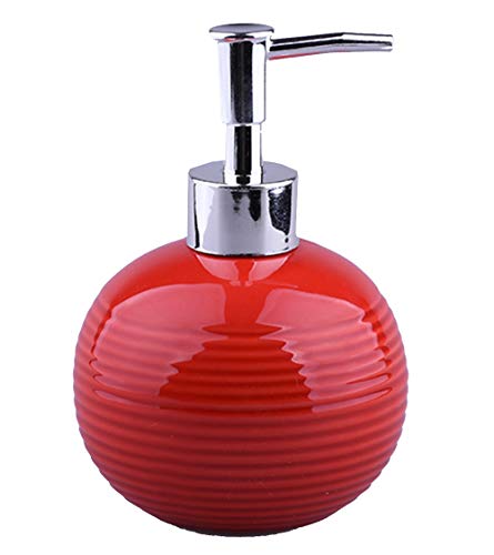 red plastic soap dispenser - 123Arts Ceramics Retro Soap Dispenser with Pump Soap Bottle Lotion Bottle