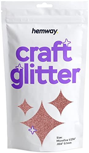 Hemway Craft Glitter 100 g 3,5 oz Microfin 1/256" 0,004" 0.1mm (or rose) Cover