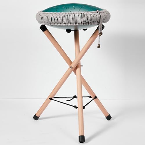 Handpan Drum Stand, Solid Beech Wood Tongue Drum Bracket, Adjustable Tripod Structure Drum Holder, Folding Drum Rack Snare Holder Bracket for 12 to 22 Inch Percussion Instrument, Snare Drum Stand - Thumbnail 4