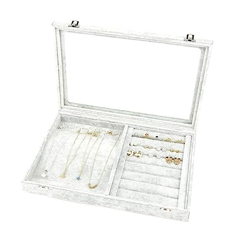 Boîte à bijoux velours et organisateur de bijoux transparent - Écrin bijoux holder 10 designs