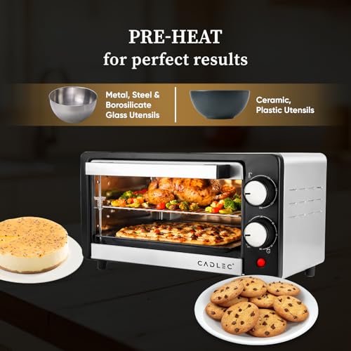 Cadlec Cruise_5 Multi-Function OTG for Kitchen, 12 Litre, 1000W, Oven Toaster Griller, Adjustable Temperature & Timer, Bake, Grill & Toast, Oven for Baking - Silver view 2