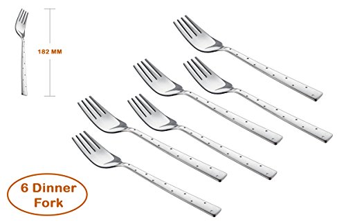 Image of SHAPES Feast Premium Silver Stainless Steel Cutlery Set - 24 Pieces | Rust-Resistant, Dishwasher Safe, Elegant Design | Ideal for Home and Restaurant Use, Perfect for Family Meals with Stand