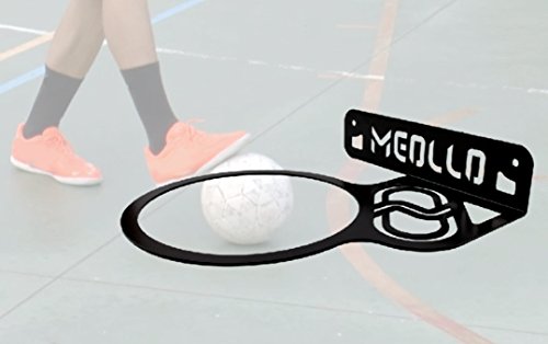 MEOLLO Support Mural Rangement pour Ballon Foot en Salle Futsal (100% Acier) (Noir, One Size)