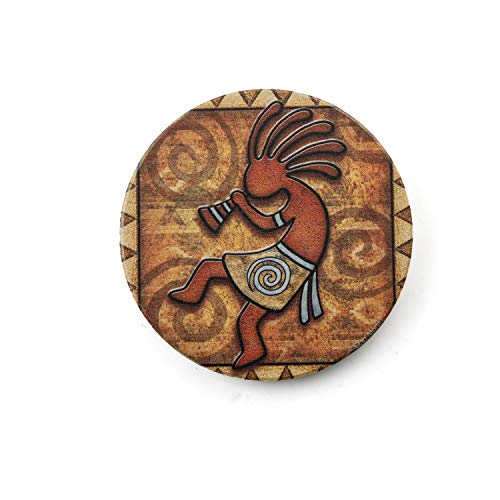 Thirstystone Stoneware Coasters, Non-Slip Cork Backing, Drink Absorbent & Protects Table, Home Accessories, Kokopelli (Set Of 4), Yellow #TOP1