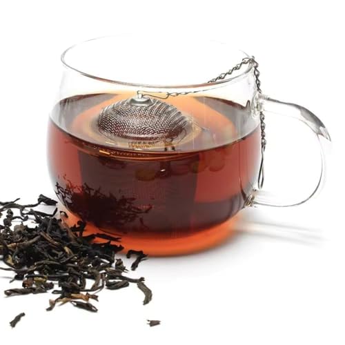 Image of Stainless Steel Tea Infuser for Loose Leaf Brewing | Durable Mesh Strainer With Chain and Hook | Rust-Free Steeper for Herbal, Black Tea Locking Basket (2)