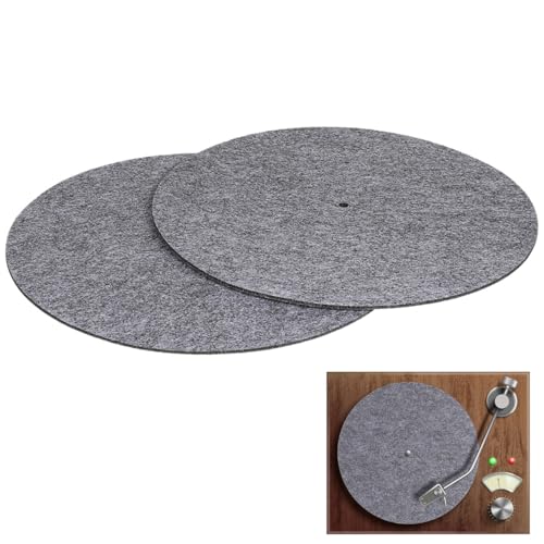 Alasum Plattenspielermatte Set - 2 StüCk Graue Filzmatten FüR Vinyl-Plattenspieler Rutschfeste Unterlage Zur Klangverbesserung Und Vibrationsreduzierung Ideal FüR Alle PlattengrößEn Alasum Plattenspielermatte Set - 2 StüCk Graue Filzmatten FüR Vinyl-Plattenspieler Rutschfeste Unterlage Zur Klangverbesserung Und Vibrationsreduzierung Ideal FüR Alle PlattengrößEn