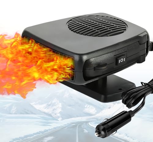 Leaflai 12V-Car Heater,150W with Heating and Cooling 2 in 1 Modes Heating/Cooling Automobile Heater Demister Vehicle Heater Fan Suitable for All Car