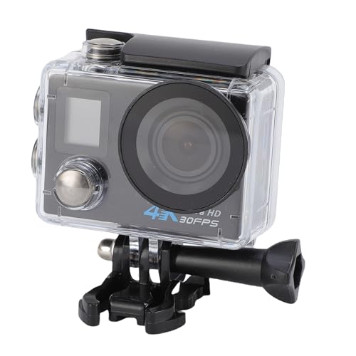 Nurnesy Caméra à Vélo 4K, Caméra sous-Marine Professionnelle avec étui à L'épreuve de l'eau, Appareil Photo Vlog Grand Angle à 170 Degrés, Fonction de Synchronisation WiFi pour Le