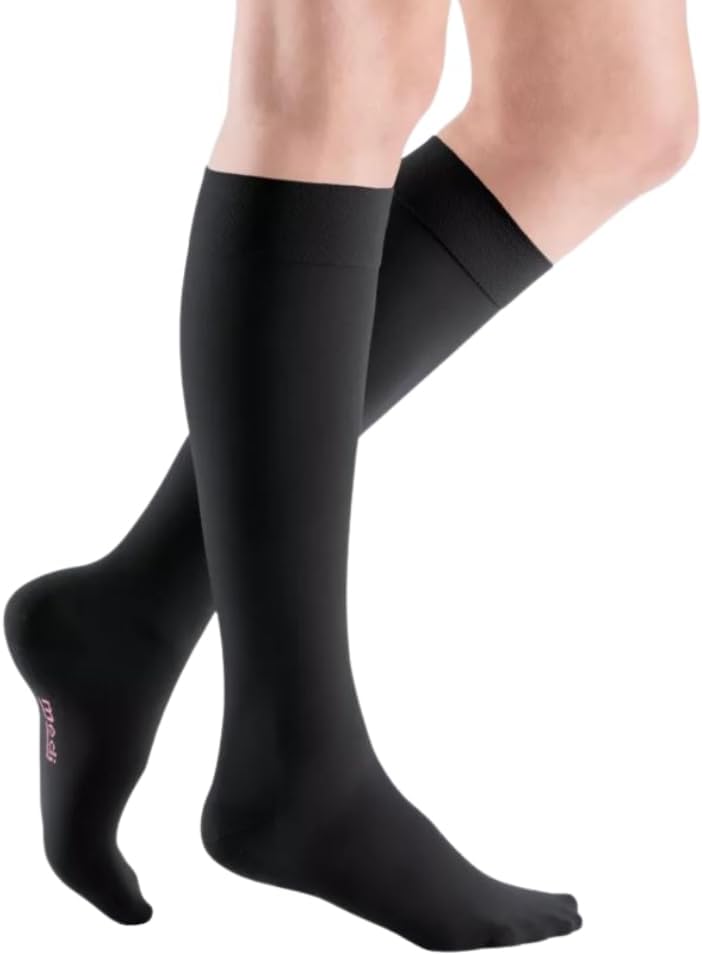 mediven Elegance CCL2 Below Knee Closed Toe Compression Stockings Black Standard Length Size 2