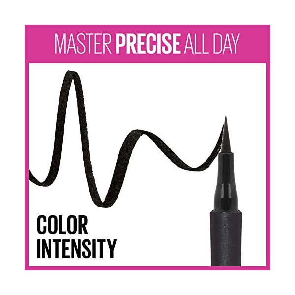Maybelline-Eyestudio-Master-Precise-All-Day-Liquid-Eyeliner-Black-0034-Ounce Maybelline Eyestudio Master Precise All Day Waterproof Liquid Eyeliner Makeup, Black, 1 Count (Packaging May Vary)