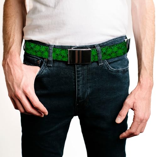 Buckle-Down Men's Web Belt Weed, Multicolor, 1.5" Wide-Fits up to 42" Pant Size2