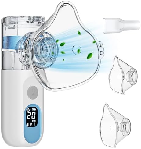 Mesh Nebulizer - Handheld Nebulizer Machine for Adults & Kids, USB-C Rechargeable Self-Cleaning & Advanced Digital Display Nebulizer with Adjustable Mist for Home and Travel Use