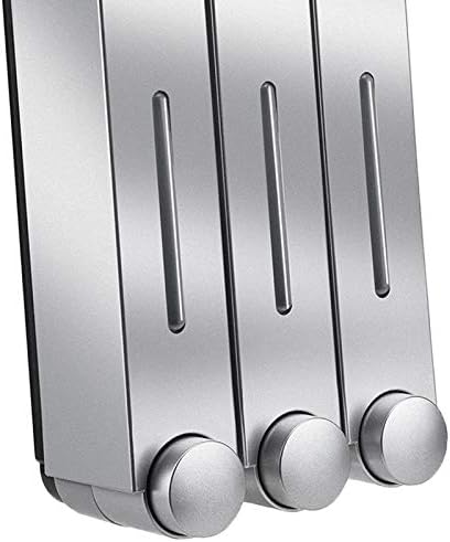 MagiDeal Wall Mounted Soap Dispenser Shower Lotion Shampoo Gel Cotainer for Bathroom Toilet in Office Hotel , Triple Silver