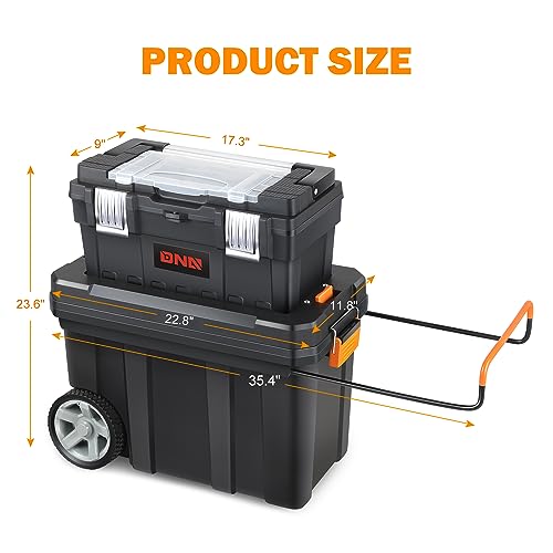 image for DNA MOTORING 2-Tier Stackable Separate Hand Case Tool Boxes Trolley, 9