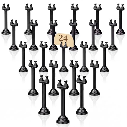 Image of 24 Pcs Black Table Number Holder Metal 3.15 in Place Card Holder