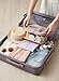 Meiyuuo Large Clear Makeup Bag Big Cosmetic Bags Waterproof Toiletry Orangizer with Handle Transparent Toiletries Case Travel Pouch for Women Girls Daily Beauty Purse Essentials Skincare Bag Purple