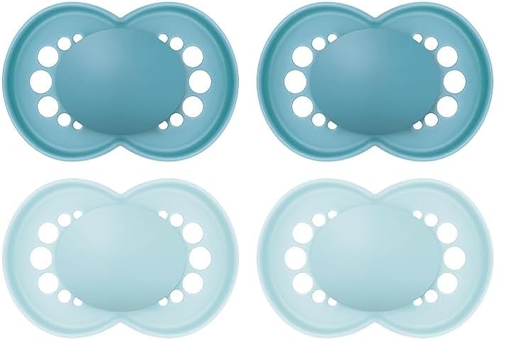 Image of MAM Original Matte Baby Pacifier, Nipple Shape Helps Promote Healthy Oral Development, Sterilizer Case, 4 Pack, 6-16 Months, Boy,2 Count (Pack of 1)