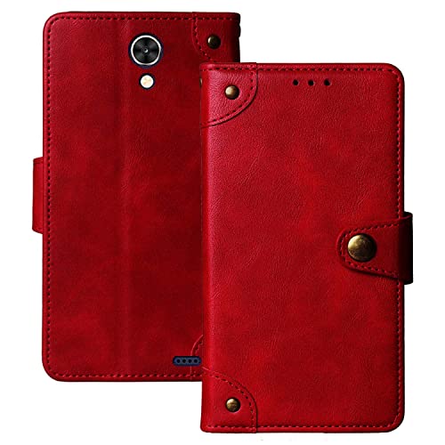 Dingshengk Retro Flip Rot Echt Leder Tasche Hülle Für Emporia SMART.2 5